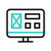 A gif of monitor with css layout